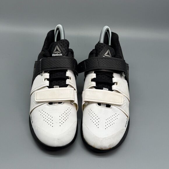 Reebok Legacy Lifter Women's 8.5 Black White Weightlifting Shoes Hook & Loop - Picture 2 of 11